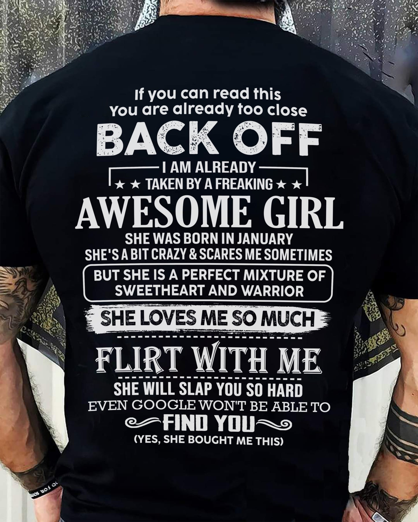 January – Awesome Girlfriend Born In January – Special gift for your Boyfriend – From Wife kien01 (SKU06-25-01)