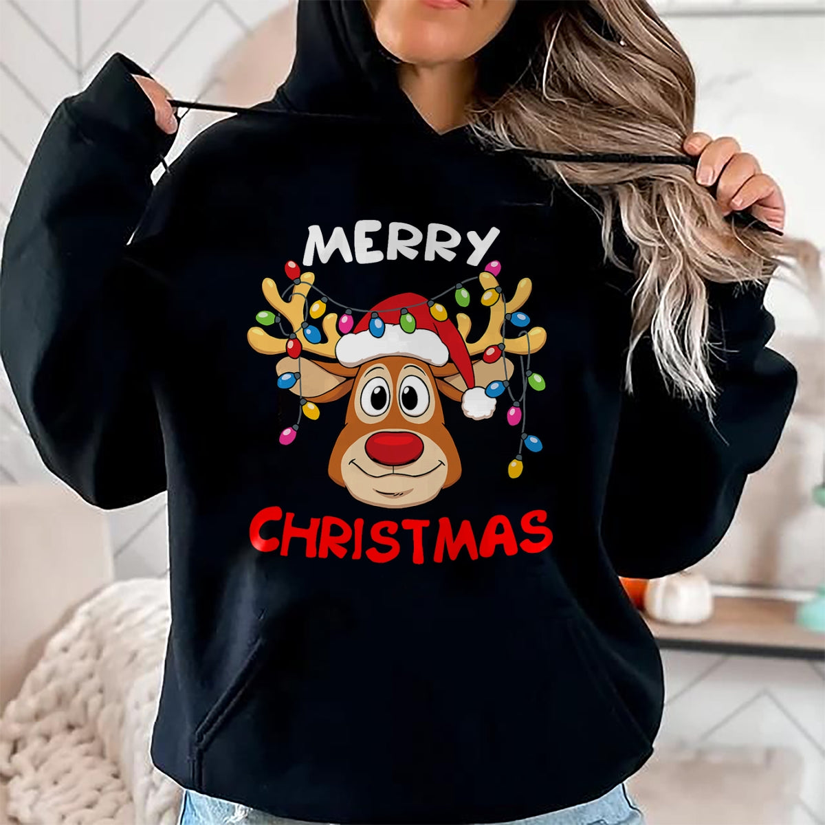 Christmas Shirts for Family, Funny christmas shirts, Christmas Unisex T-Shirt/Hoodie/Sweatshirt HLT00 - Merry Christmas Reindeer Xmas Family Men Women T-Shirt