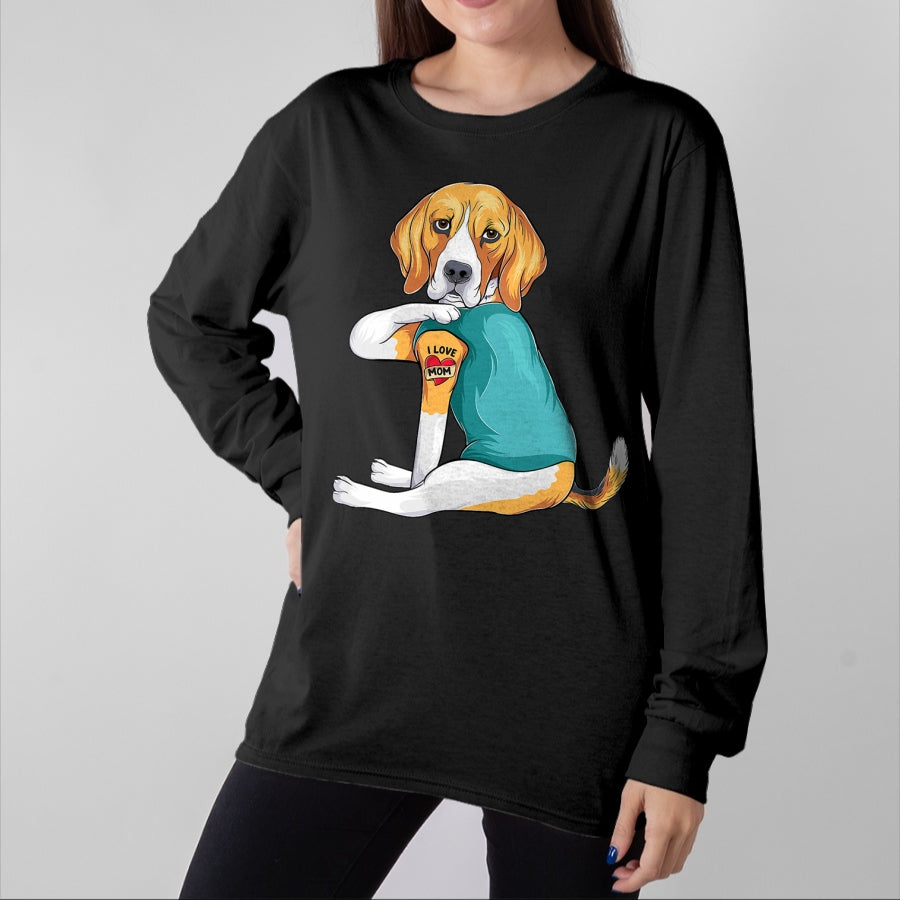 Dog Love Shirt, Dog Lover Gift T-Shirt/Hoodie/Sweatshirt HLT00 - Mother_s Day gift funny dog Mom Beagle i love mom tattoo T-Shirt