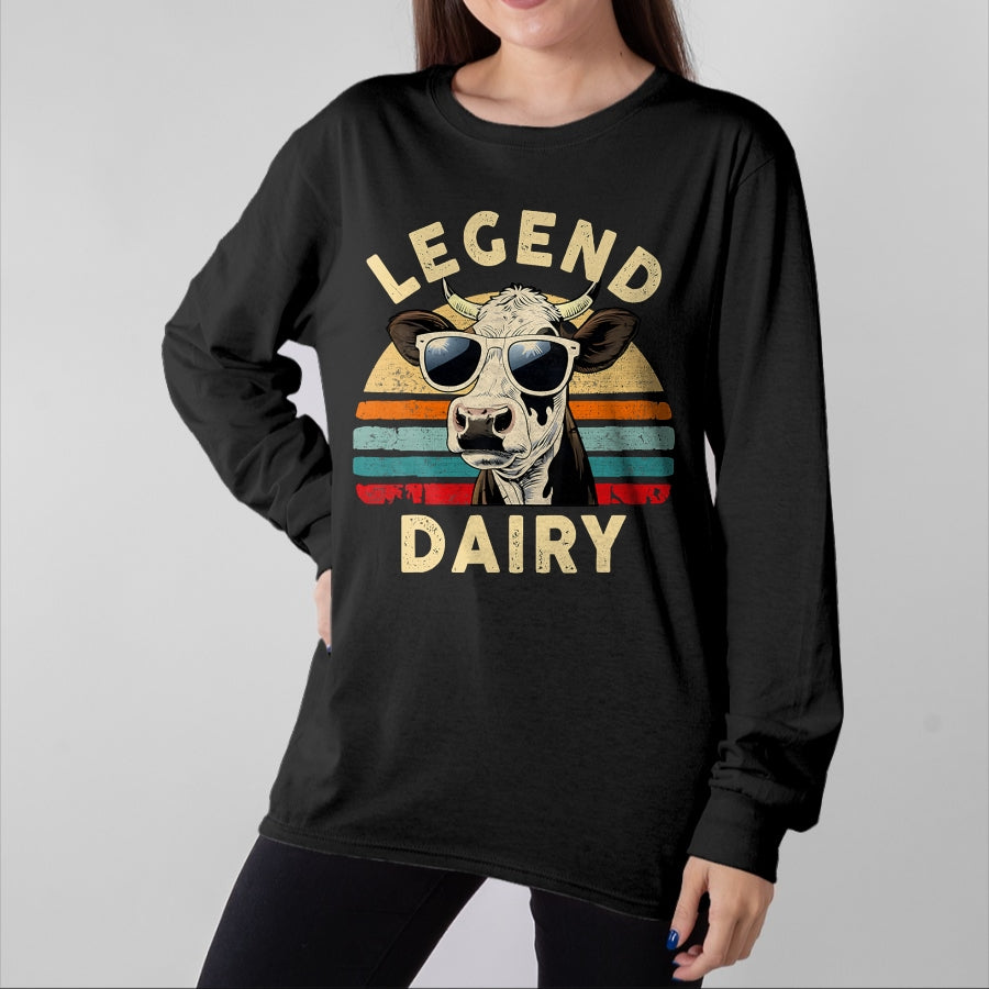 Best Farmer Life Shirt, Funny Farmer UnisexT-Shirt/Hoodie/Sweatshirt HLT00 - Legend Dairy Funny Farmer Cow Farmer Pun Graphic Cow Vintage T-Shirt