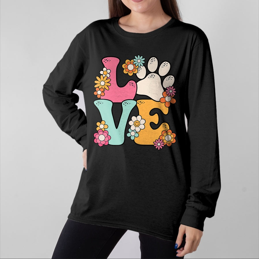 Cat Love Shirt, Funny Cat Lover Gift UnisexT-Shirt/Hoodie/Sweatshirt HLT00 - Groovy Paw Love Cat Dog Lover Pet Owner Women Girls Kids T-Shirt