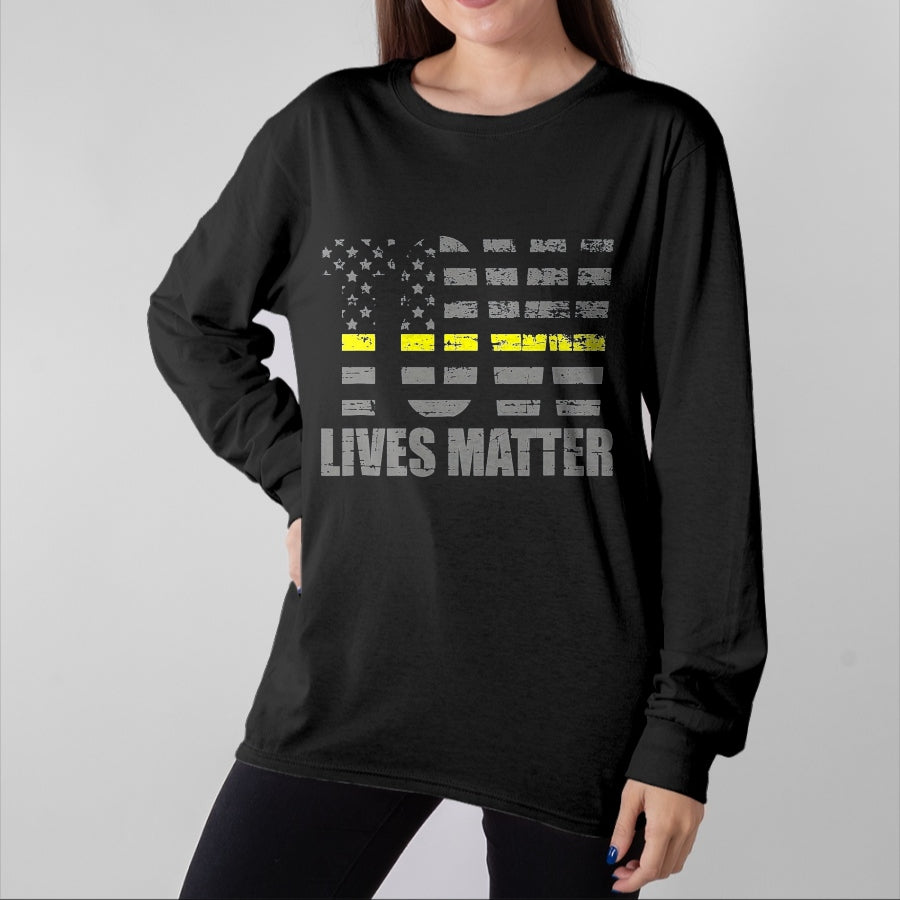 Best Truck Driver Life Shirt, Funny Trucker UnisexT-Shirt/Hoodie/Sweatshirt HLT00 - Tow Lives Matter Thin Yellow Line Tow Truck Driver Shirt T-Shirt, Men, Black, X-Large