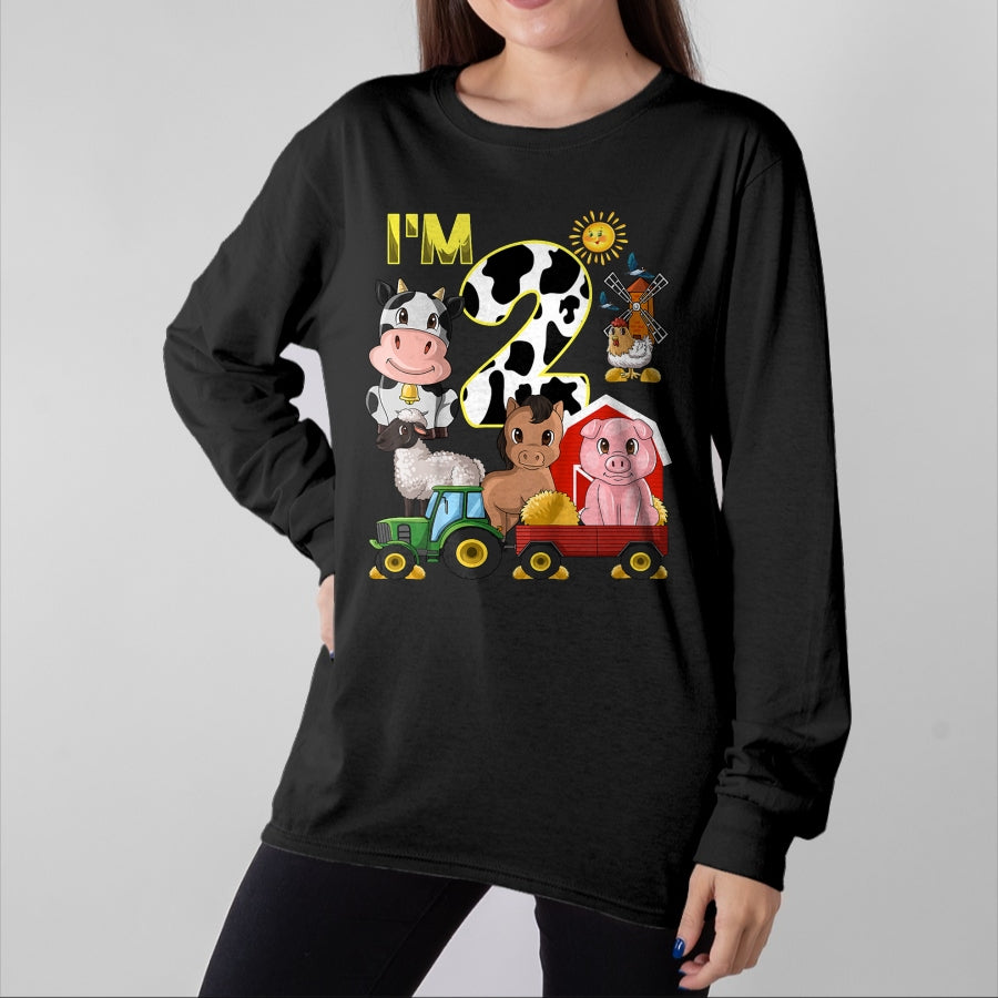 Best Farmer Life Shirt, Funny Farmer UnisexT-Shirt/Hoodie/Sweatshirt HLT00 - Kids Farm Animals Tractor 2nd Birthday 2 Year Old Birthday Party T-Shirt