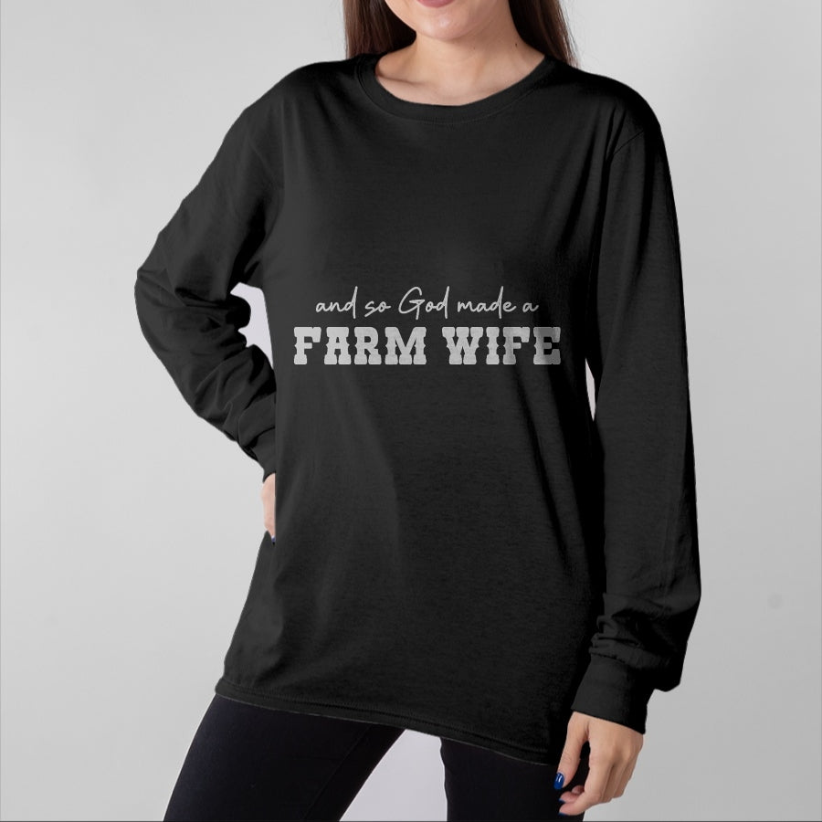 Best Farmer Life Shirt, Funny Farmer UnisexT-Shirt/Hoodie/Sweatshirt HLT00 - and So God Made A Farm Wife Women Girl Funny Farmer T-Shirt
