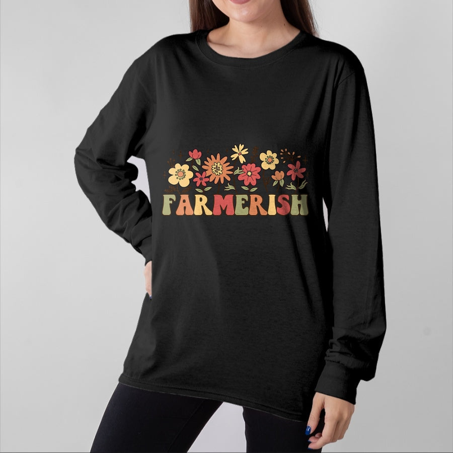 Best Farmer Life Shirt, Funny Farmer UnisexT-Shirt/Hoodie/Sweatshirt HLT00 - Farmerish Groovy Retro Floral Farmer Wife Daughter T-Shirt