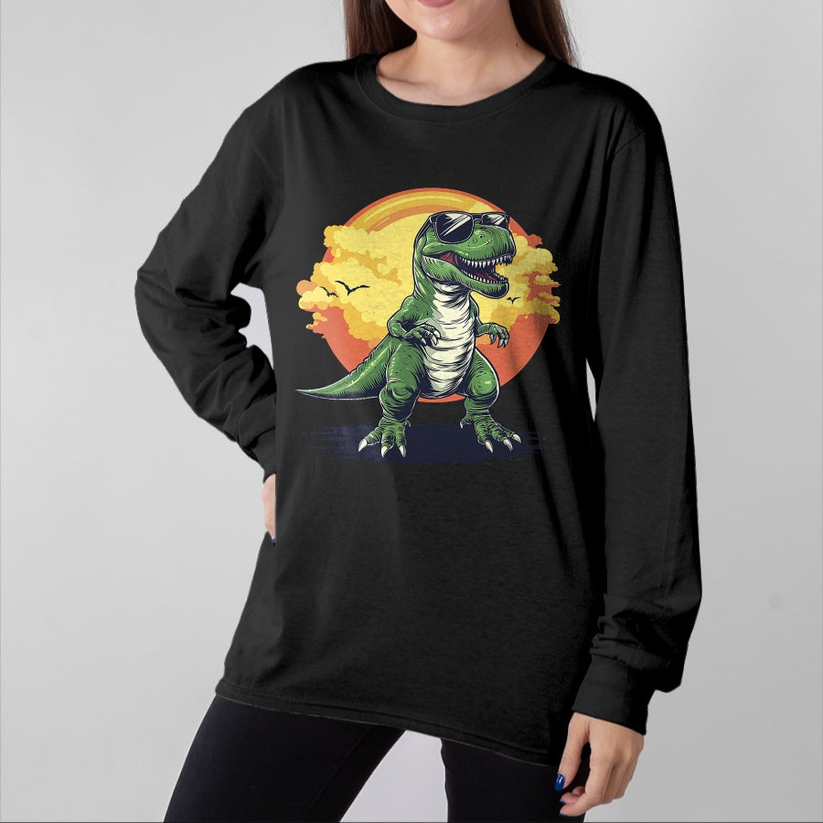 Best Dinosaur Lover Shirt, Funny Dinosaur UnisexT-Shirt/Hoodie/Sweatshirt HLT00 - Trex Dinosaur Dino Wearing Sunglasses Funny Graphic T-Shirt