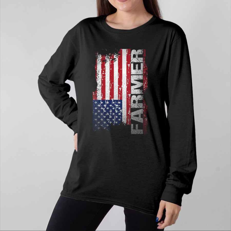 Best Farmer Life Shirt, Funny Farmer UnisexT-Shirt/Hoodie/Sweatshirt HLT00 - USA Flag Farmer T-Shirt, American Farmers Tee T-Shirt