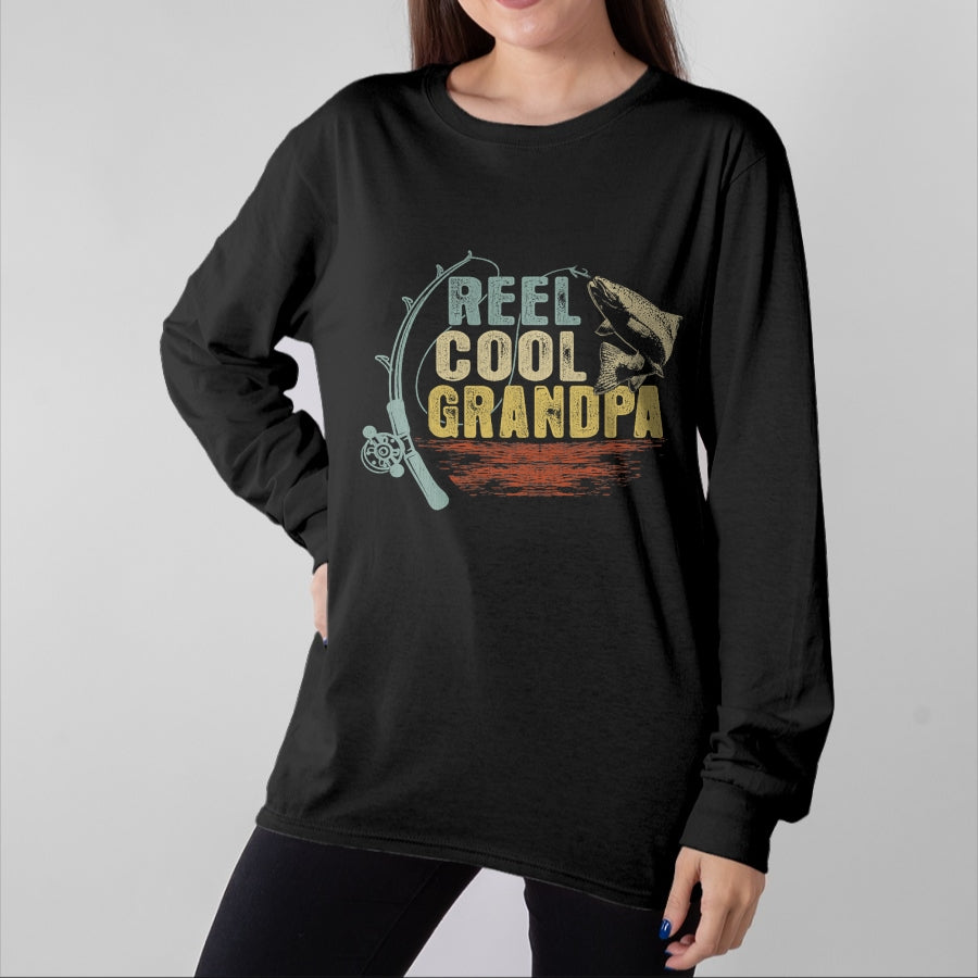 Best Grandpa Shirt, Proud Grandpa Unisex T-Shirt/Hoodie/Sweatshirt HLT00 -Funny Fishing Vintage Reel Cool Grandpa T-Shirt