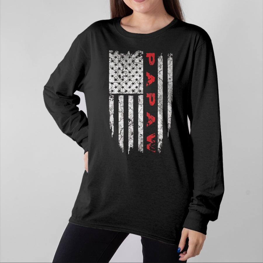 Best Grandpa Shirt, Proud Grandpa Unisex T-Shirt/Hoodie/Sweatshirt HLT00 - Papaw American Flag Grandpa Gifts Men T-Shirt