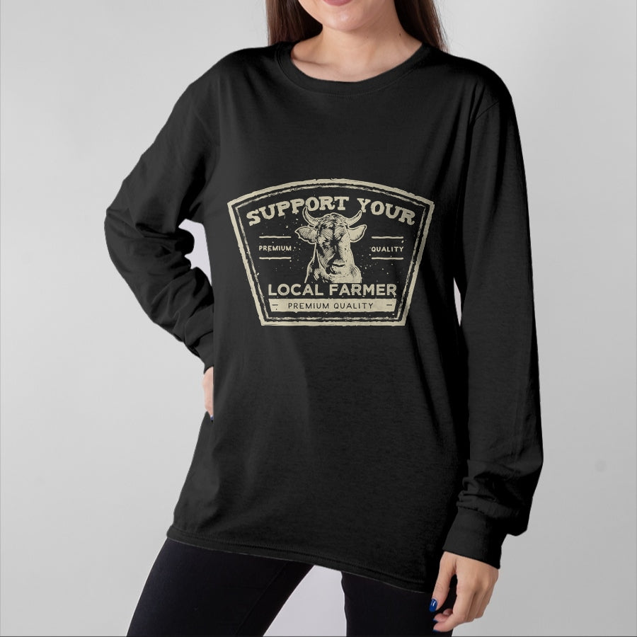 Best Farmer Life Shirt, Funny Farmer UnisexT-Shirt/Hoodie/Sweatshirt HLT00 - Support Your Local Farmer Eat Beef T-Shirt