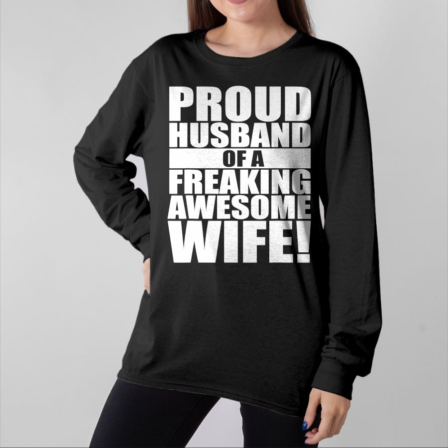 Best Wife Shirt, Wife and Husband Unisex T-Shirt/Hoodie/Sweatshirt HLT00 - Mens Proud Husband Awesome Wife Funny Valentines Day Gift T-Shirt