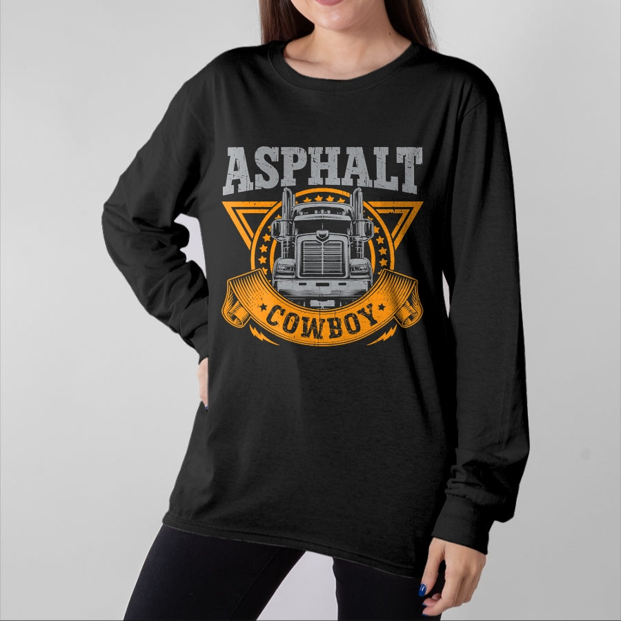 Best Truck Driver Life Shirt, Funny Trucker UnisexT-Shirt/Hoodie/Sweatshirt HLT00 - Asphalt Cowboy Cool Truck Driver Design Trucker T-Shirt (1)