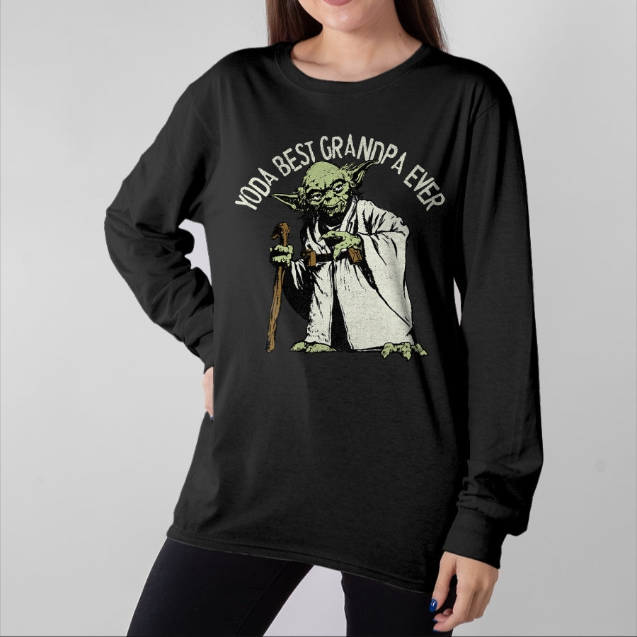 Best Grandpa Shirt, Proud Grandpa Unisex T-Shirt/Hoodie/Sweatshirt HLT00 - Star Wars Yoda Best Grandpa Ever Portrait Disney+ T-Shirt