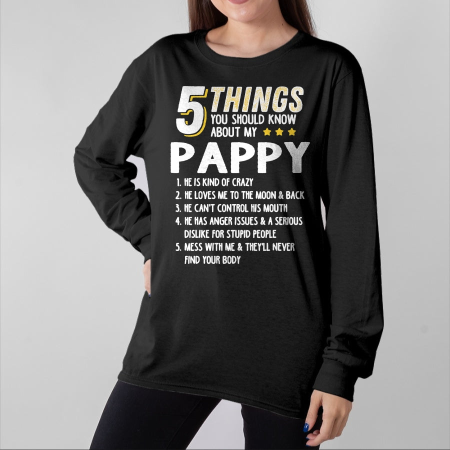 Best Grandpa Shirt, Proud Grandpa Unisex T-Shirt/Hoodie/Sweatshirt HLT00 - Funny 5 Things Grandpa Pappy Shirt Crazy Gift Idea T-Shirt