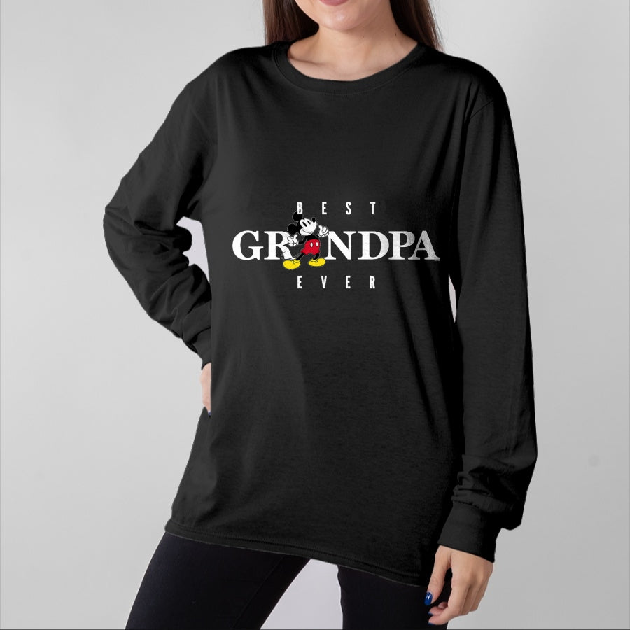 Best Grandpa Shirt, Proud Grandpa Unisex T-Shirt/Hoodie/Sweatshirt HLT00 - Disney Mickey Mouse Thumbs Up Best Grandpa Ever Father’s Day T-Shirt