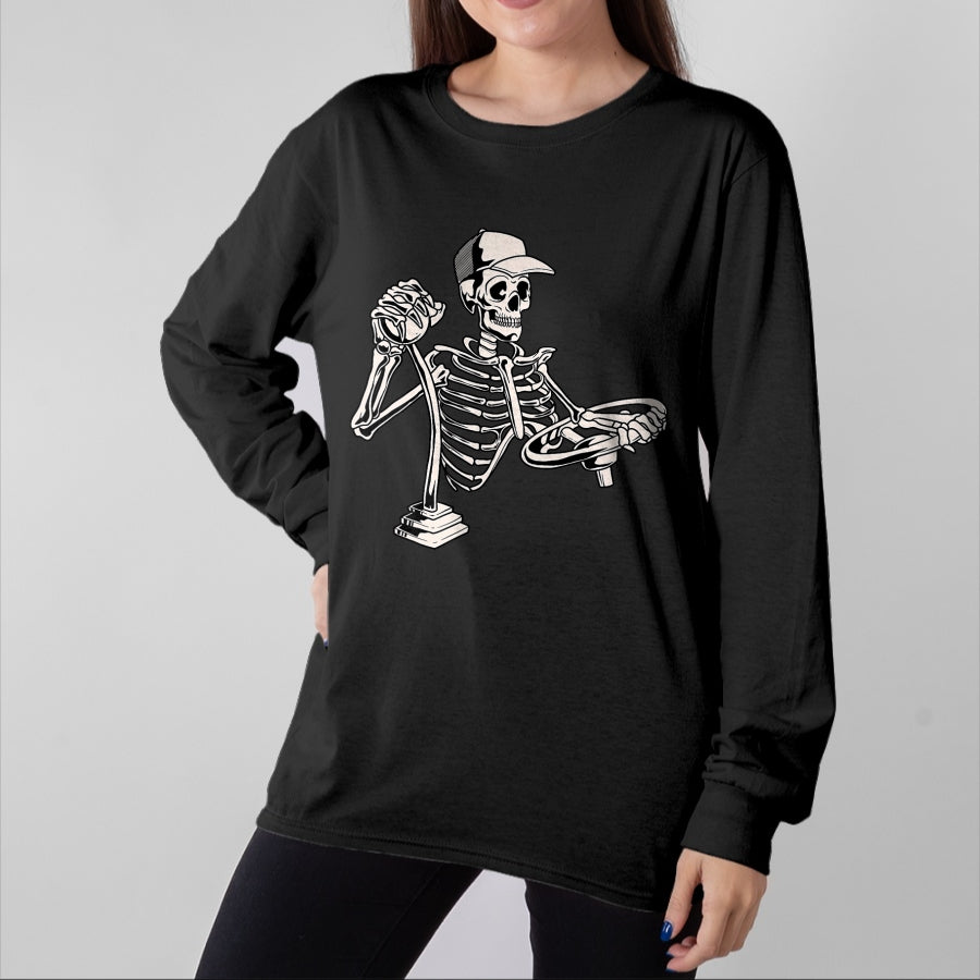 Best Truck Driver Life Shirt, Funny Trucker UnisexT-Shirt/Hoodie/Sweatshirt HLT00 - Skeleton Truck Driver - Funny Big Trucking Trucker T-Shirt