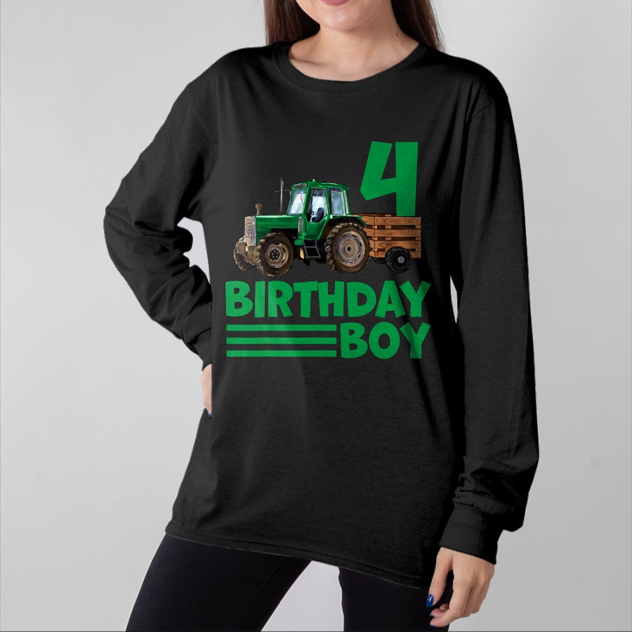 Best Farmer Life Shirt, Funny Farmer UnisexT-Shirt/Hoodie/Sweatshirt HLT00 - I'm 4 Years Old Farmer Tractor It's My 4th Birthday Boy T-Shirt