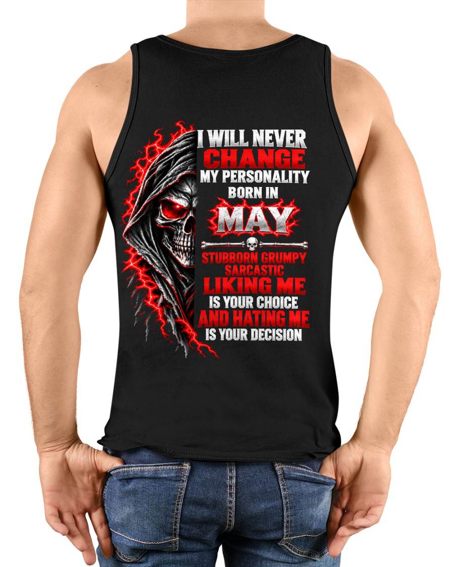 “BORN IN MAY – STUBBORN, GRUMPY, SARCASTIC” - SHIRT FOR MEN - HLT05 (SKU2610-500-05)