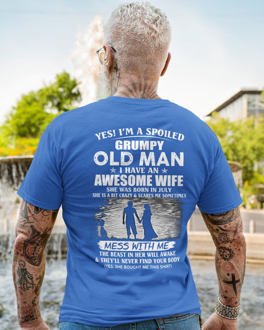 Awesome wife was born July - Gift for boyfriend, Gift for husband from wife - Perfect gift for your husband - kien07 (SKU10-79-07)