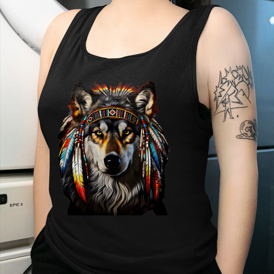 Native American T-Shirts, Vintage Native American Unisex T-Shirt/Hoodie/Sweatshirt HLT00 - Native American Wolf - Indian Wolf T-Shirt (1)