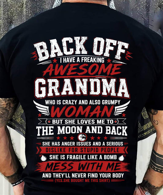 SHE IS FRAGILE LIKE A BOMB MESS WITH ME - SHIRT FROM GRANDMA TO GRANDSON - HLT00 (SKU2608-07)