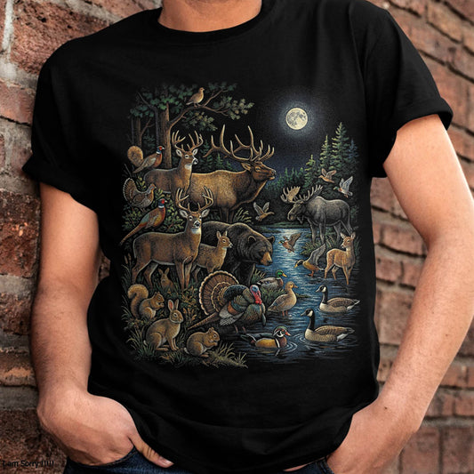 VINTAGE HUNTING WILDLIFE FOREST ANIMAL - SHIRT FOR MEN - HLT00 (SKU2609-TM-05)