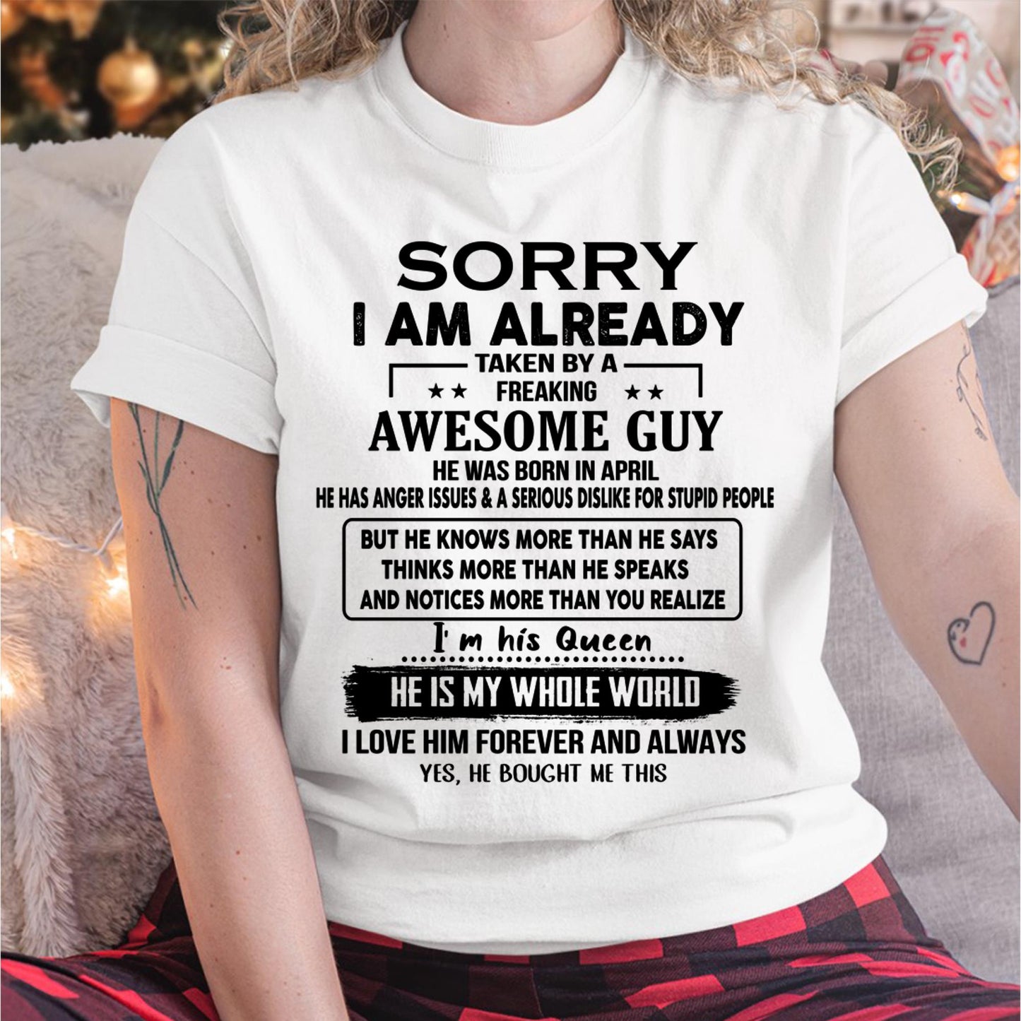 April - Awesome Guy - Perfect gift for girlfriend or wife  From Husband - HLT04 (SKUT08-11-04)