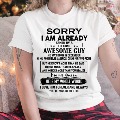 December - Awesome Guy - Perfect gift for your girlfriend or wife From Husband - HLT12 (SKUT08-11-12)