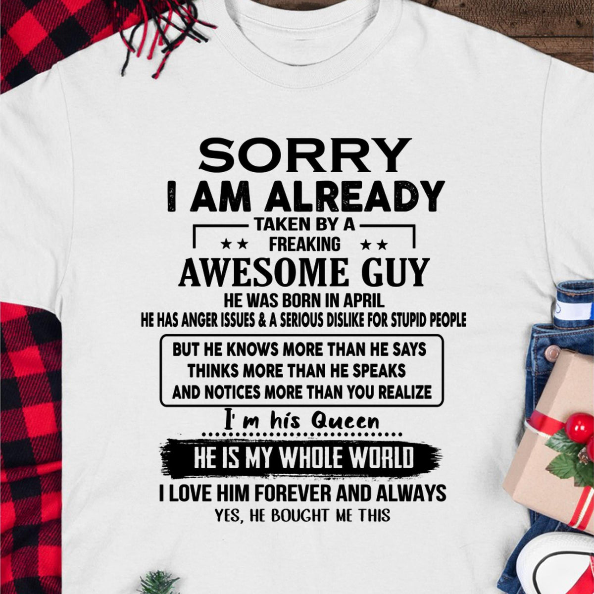 April - Awesome Guy - Perfect gift for girlfriend or wife  From Husband - HLT04 (SKUT08-11-04)