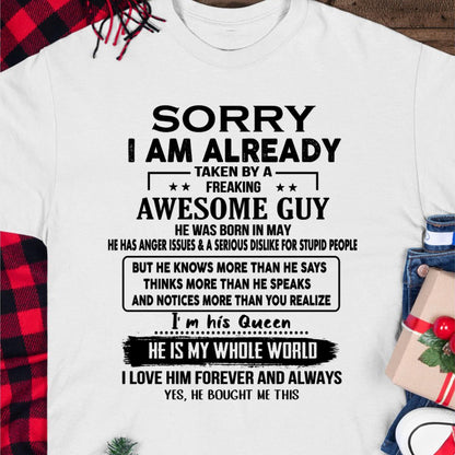 May - Awesome Guy - Perfect gift for your girlfriend or wife from Husband - HLT05 (SKUT08-11-05)