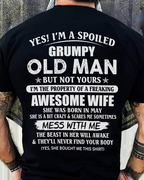 May - Grumpy Old Man with Awesome Wife - Perfect Gift From Wife - HLT05 (SKU06-68-05)