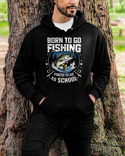 Boys Fishing Born to Go Fishing Forced to Go to School T-Shirt