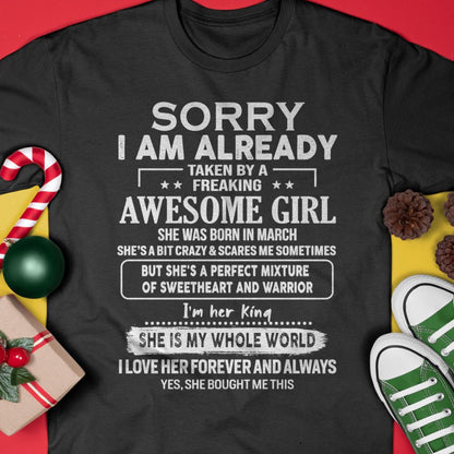 March - Awesome Girl - Perfect Gift For Boyfriend, Husband From Wife - kien03 (SKU04-86MT-03)