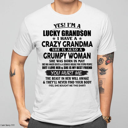 MAY - LUCKY GRANDSON OF CRAZY GRANDMA -  PERFECT GIFT FROM GRANDMA - kien05 (SKU12-113-05)