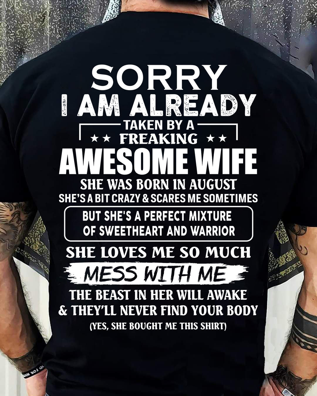Wife August - Perfect gift for husband From Wife - kien08 (SKU68-86-08)