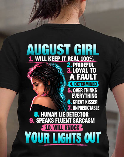 AUGUST GIRL - WILL KEEP IT REAL 100% - SHIRT FOR WOMEN - HLT08 (SKU2609-373-08)