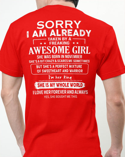 November - Awesome girl - Perfect gift for your boyfriend - (SKU04-86-11) - From Wife kien11