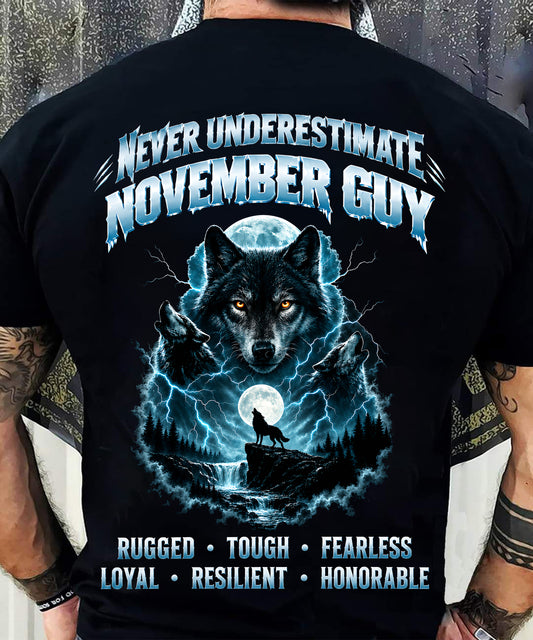 NOVEMBER — NEVER UNDERESTIMATE THE WOLF WITHIN - SHIRT FOR MEN - HLT11 (SKU2609-123-11)