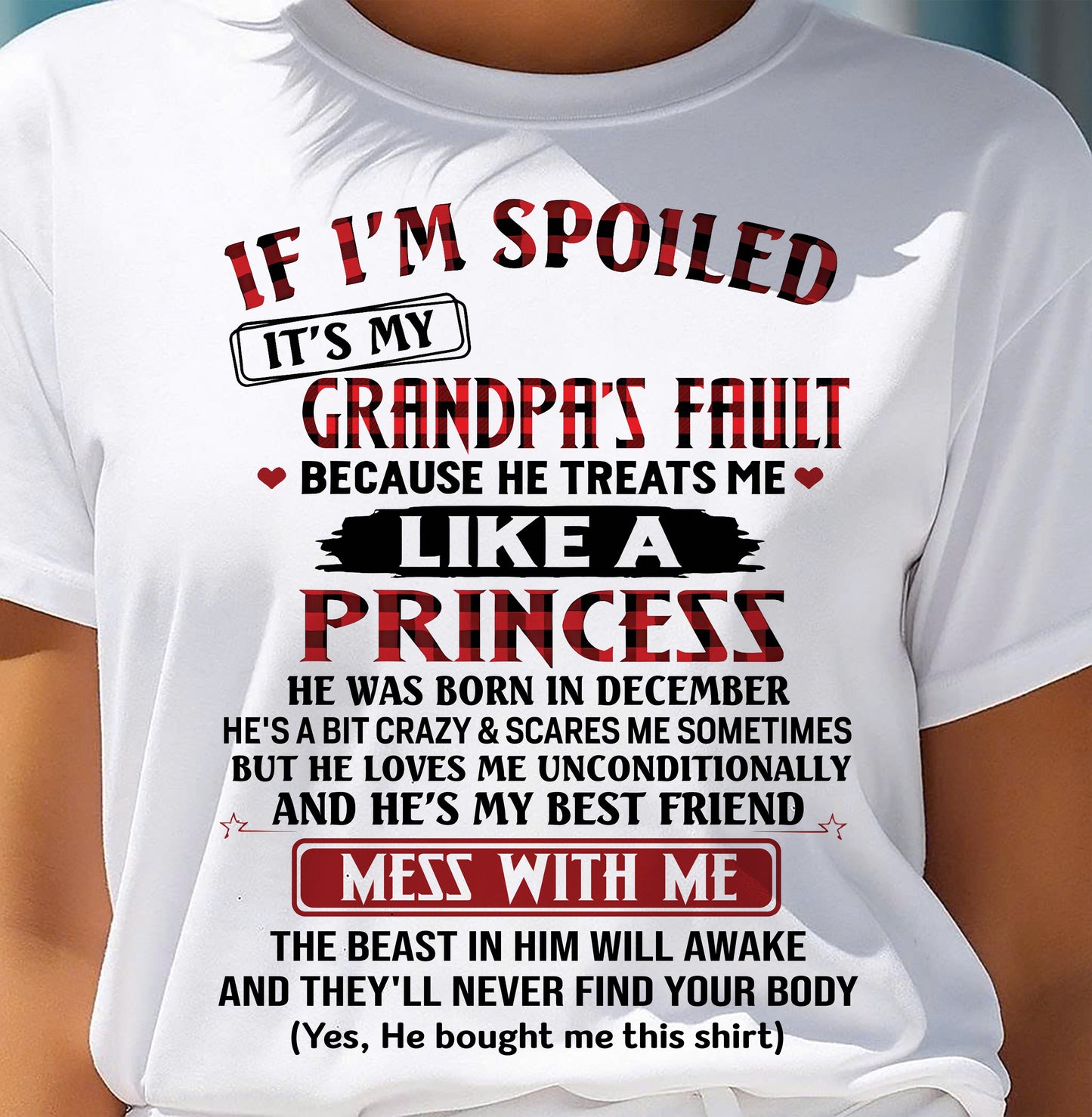 DECEMBER - IF I'M SPOILED IT'S MY GRANDPA'S FAULT - GIFT FROM GRANDPA - kien12 (SKU2603-31-12)