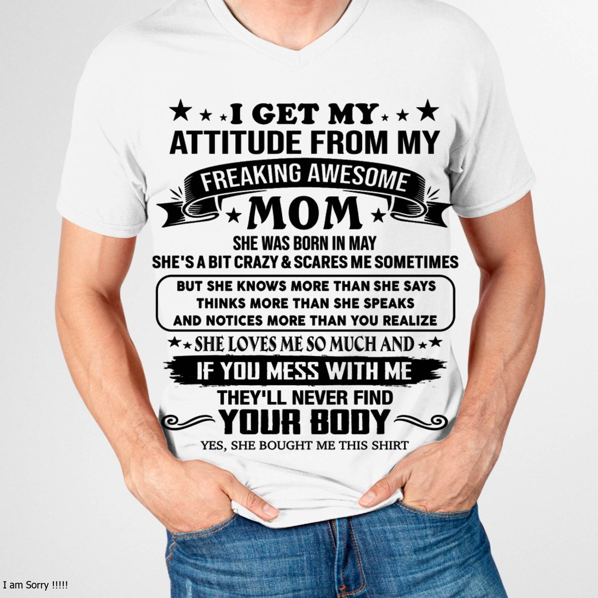 MAY, MY FREAKING AWESOME MOM - SHIRT FROM MOM TO SON - KIEN05 (SKU2603-338-05)