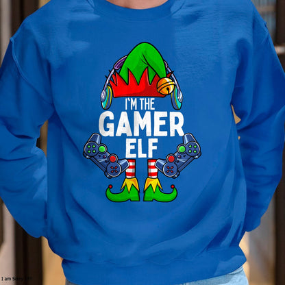 Christmas Shirts for Family, Funny christmas shirts, Christmas Unisex T-Shirt/Hoodie/Sweatshirt HLT00 - Gamer Elf Matching Family Christmas T-Shirt