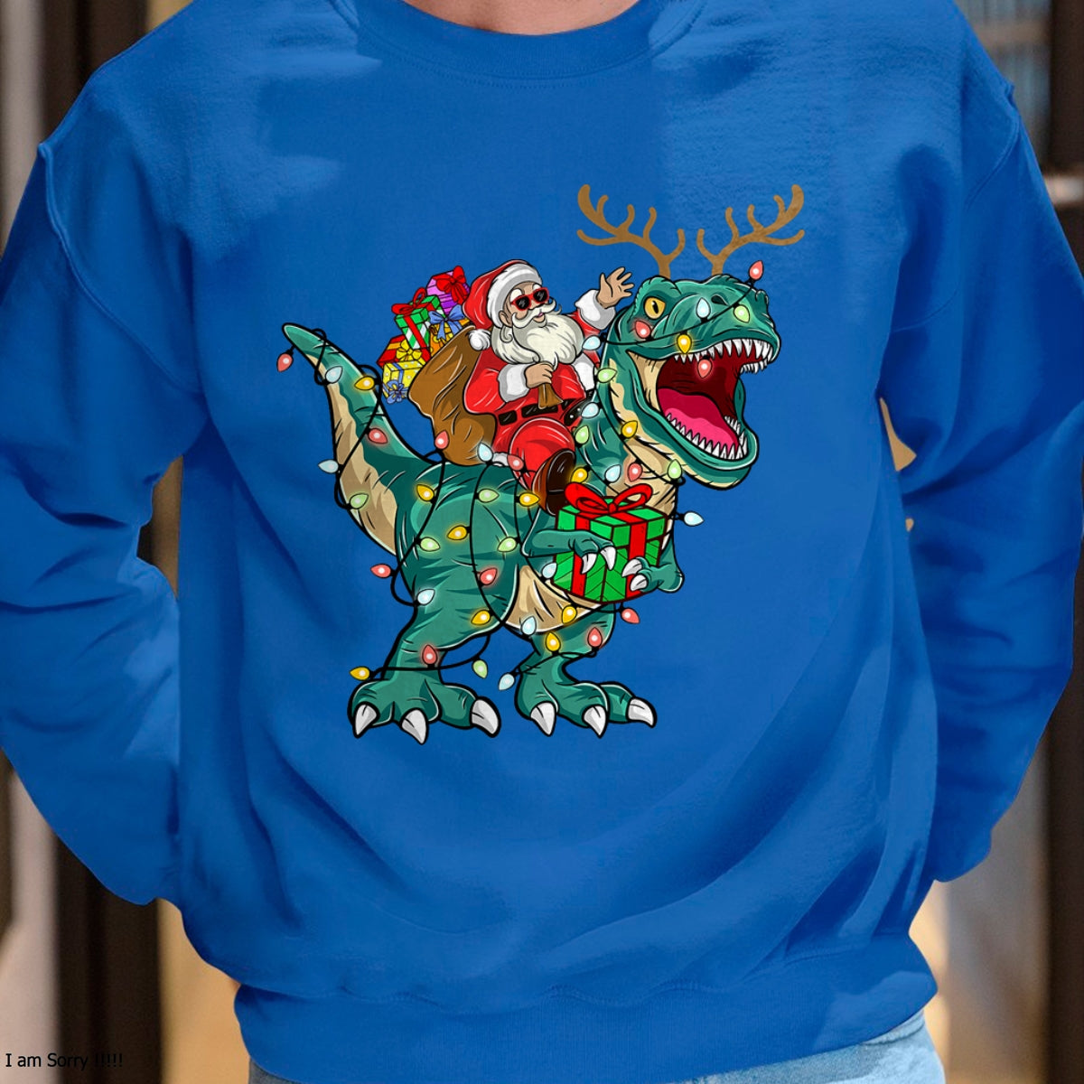 Christmas Shirts for Family, Funny christmas shirts, Christmas Unisex T-Shirt/Hoodie/Sweatshirt HLT00 - Santa Riding Dinosaur T rex Deer Kids Boys Men Christmas T-Shirt