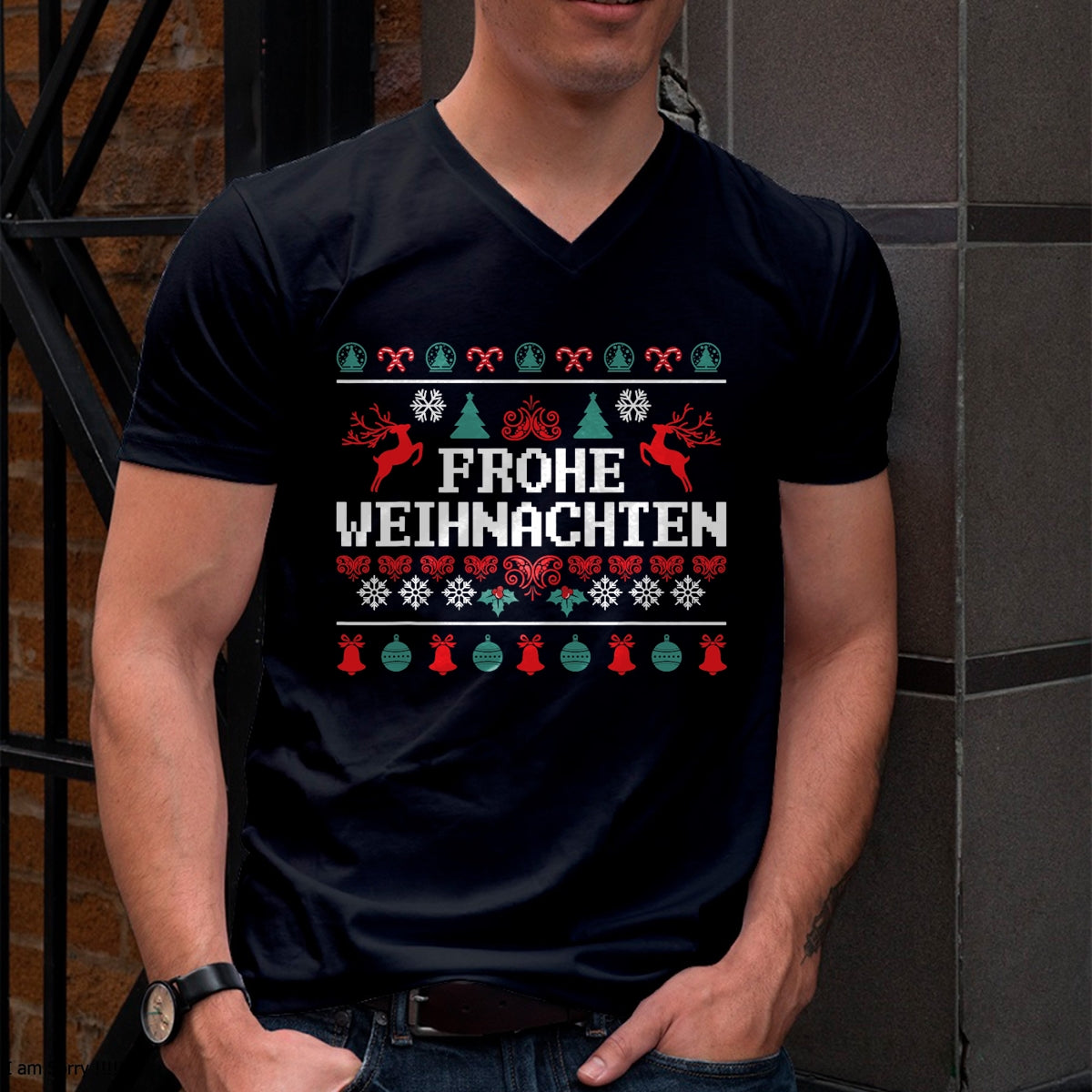 Christmas Shirts for Family, Funny christmas shirts, Christmas Unisex T-Shirt/Hoodie/Sweatshirt HLT00 - Frohe Weihnachten German Merry Christmas Holidays Germany T-Shirt