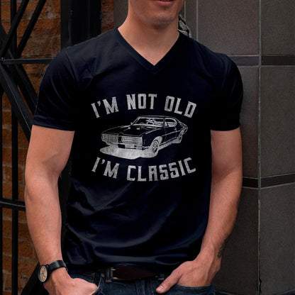 Christmas Shirts for Family, Funny christmas shirts, Christmas Unisex T-Shirt/Hoodie/Sweatshirt HLT00 - I'm Not Old I'm Classic Funny Car Graphic - Mens & Womens Short Sleeve T-Shirt