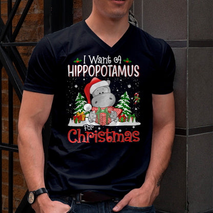 Christmas Shirts for Family, Funny christmas shirts, Christmas Unisex T-Shirt/Hoodie/Sweatshirt HLT00 - I Want A Hippopotamus For Christmas Xmas Hippo for Kid Women T-Shirt