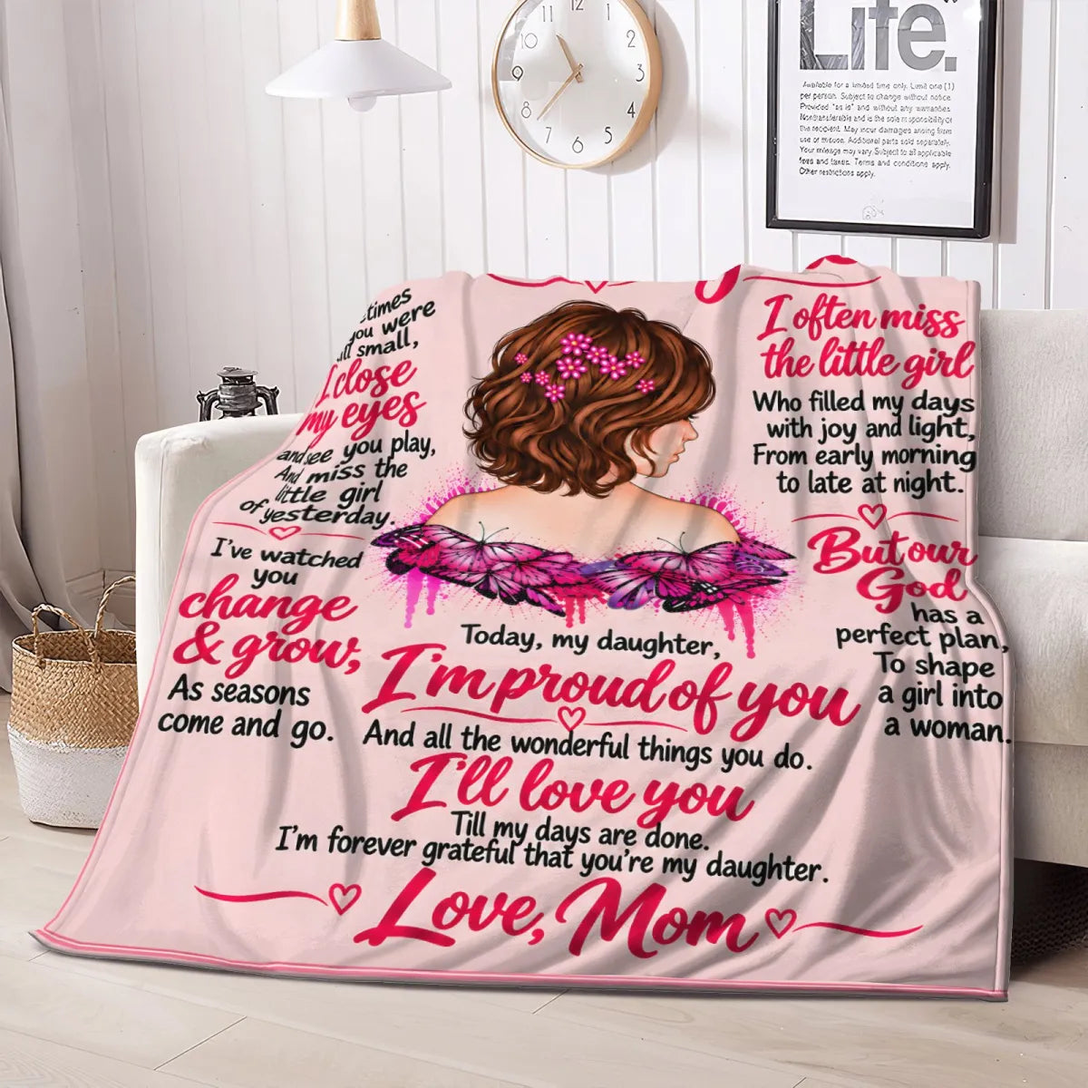 Special Gift For Your Daughter Blanket – Heartwarming Gift From Mom - HLT00 (SKU2610-768)