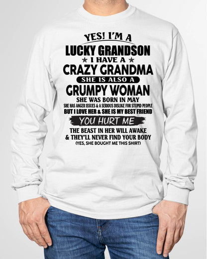 MAY - LUCKY GRANDSON OF CRAZY GRANDMA -  PERFECT GIFT FROM GRANDMA - kien05 (SKU12-113-05)