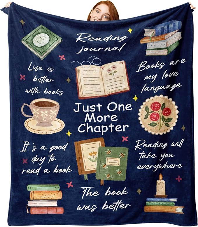 Reading Journal Blanket - Book Lover Sherpa Fleece Throw For Woman - KIEN00