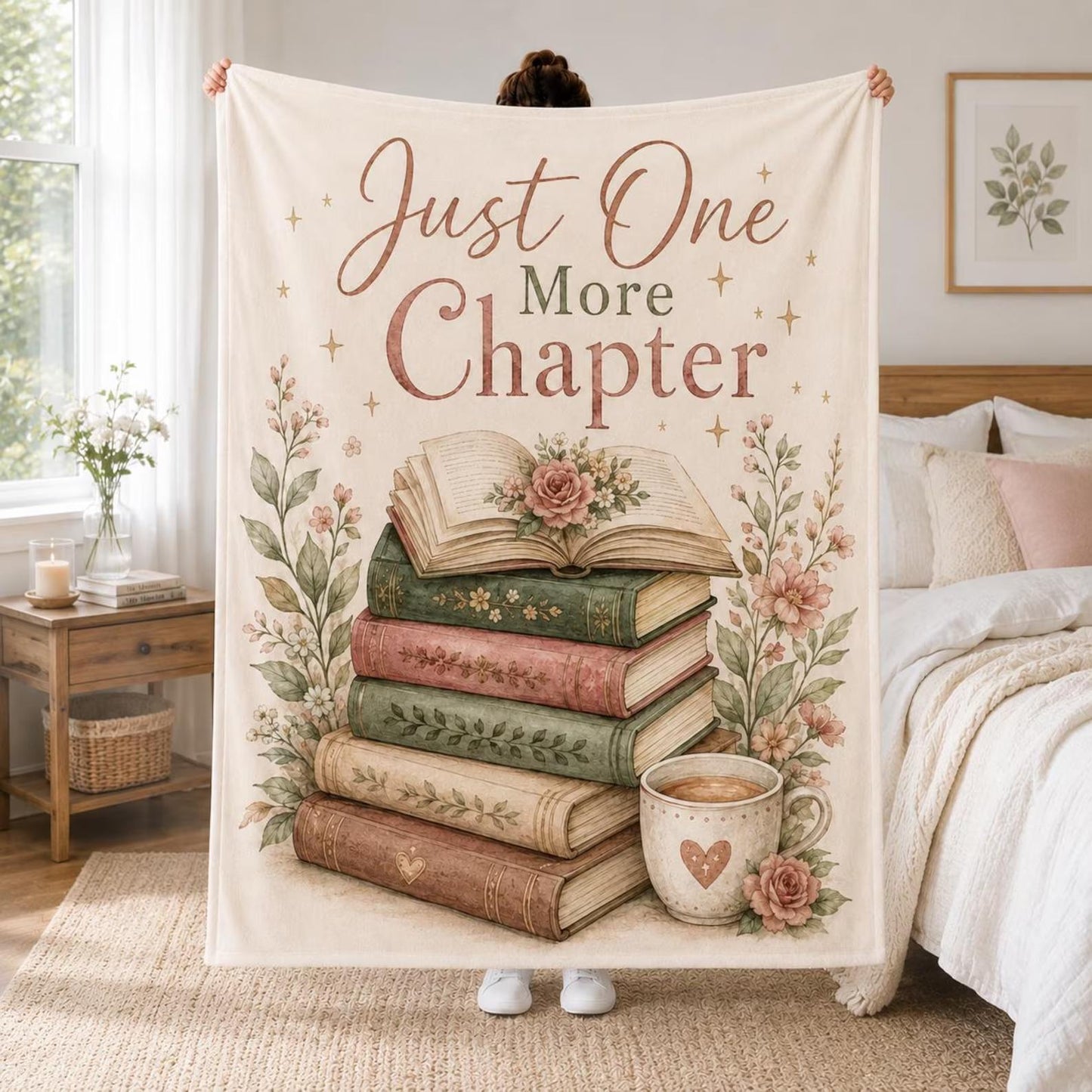 Just One More Chapter Blanket - Book Lover Sherpa Fleece Throw For Woman - KIEN00