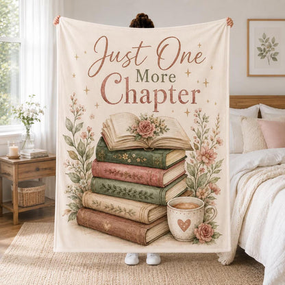 Just One More Chapter Blanket - Book Lover Sherpa Fleece Throw For Woman - KIEN00